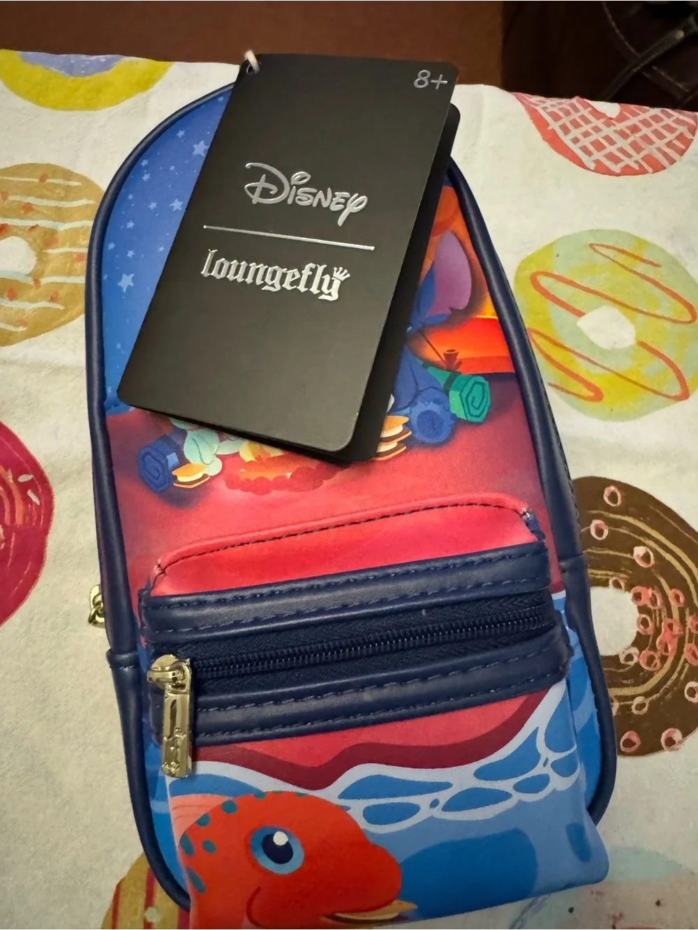 Disney Kids Crossbody Bag - Blue, Red & Orange Stitch Camping Design Loungefly